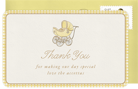 'Antique Buggy' Baby Shower Thank You Note
