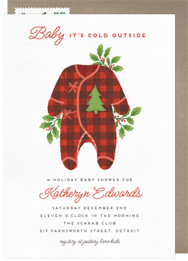 'Flannel Baby' Baby Shower Invitation