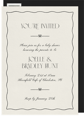 'Elegant Bows' Baby Shower Invitation