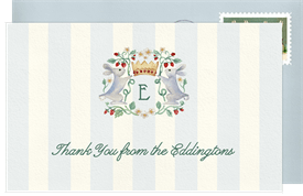 'Cottontail Crest' Baby Shower Thank You Note