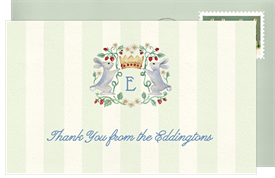 'Cottontail Crest' Baby Shower Thank You Note