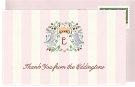 'Cottontail Crest' Baby Shower Thank You Note
