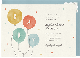 'Playful Balloons' Baby Shower Invitation