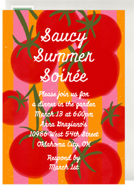 'Striped Tomatoes' Summer Party Invitation