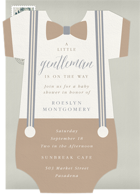 'Little Gentleman' Baby Shower Invitation