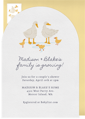 'Sweet Ducklings' Baby Shower Invitation