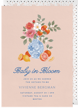 'Chinoiserie Vase' Baby Shower Invitation