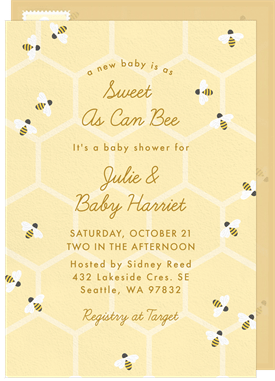 'Sweet Bee' Baby Shower Invitation