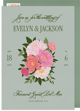 'Lush Bouquet' Wedding Invitation