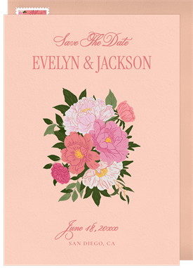 'Lush Bouquet' Wedding Save the Date