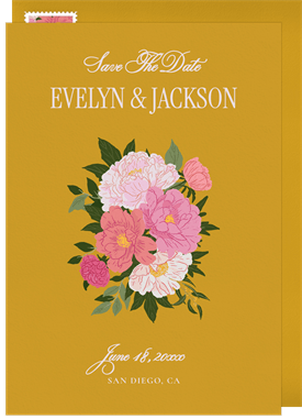'Lush Bouquet' Wedding Save the Date