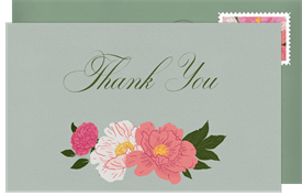 'Lush Bouquet' Wedding Thank You Note