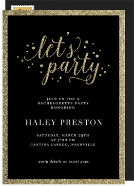 'Join the Party' Bachelorette Party Invitation