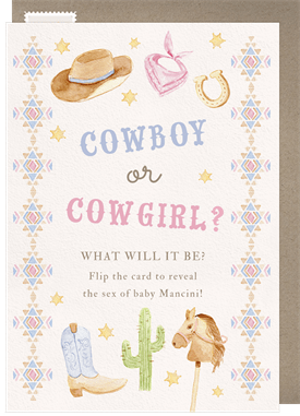 'Rodeo Reveal' Gender Reveal Card