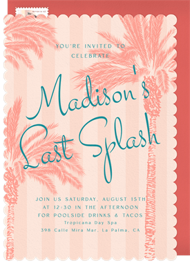 'Tropical Cabana' Bachelorette Party Invitation