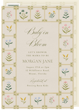 'Quilted Blooms' Baby Shower Invitation