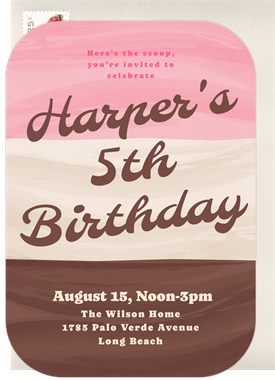 'Social Scoops' Kids Birthday Invitation