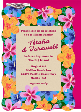 'Hibiscus Bloom' Going Away Party Invitation