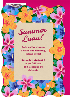 'Hibiscus Bloom' Summer Party Invitation