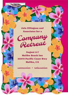 'Hibiscus Bloom' Company Retreat Invitation