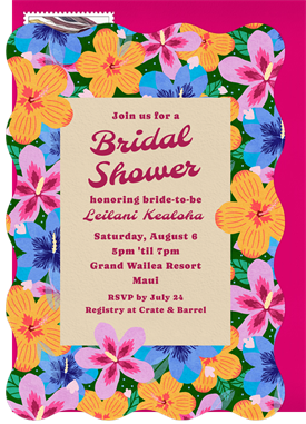 'Hibiscus Bloom' Bridal Shower Invitation