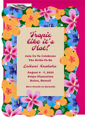 'Hibiscus Bloom' Bachelorette Party Invitation
