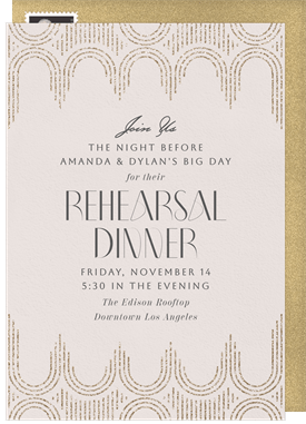 'Arched Deco' Rehearsal Dinner Invitation