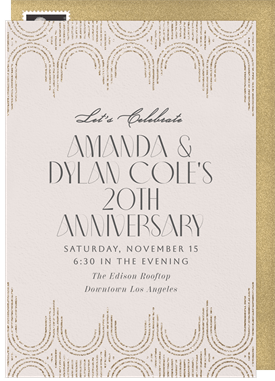 'Arched Deco' Anniversary Party Invitation
