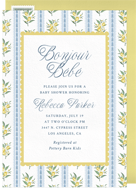 'Citrus Charm' Baby Shower Invitation