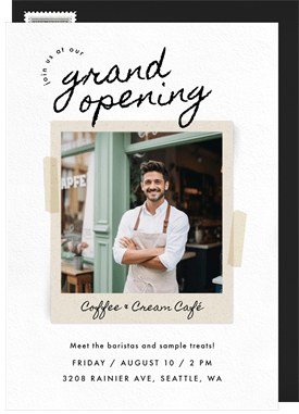 'Pasted Photo' Grand opening Invitation