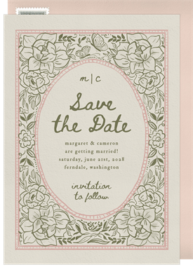'Storybook Florals' Wedding Save the Date