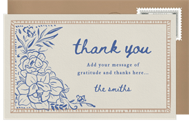 'Storybook Florals' Wedding Thank You Note