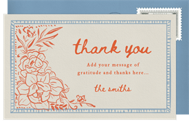 'Storybook Florals' Wedding Thank You Note