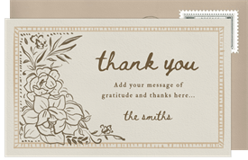'Storybook Florals' Wedding Thank You Note