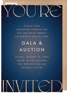 'Stunning Stars' Gala Invitation