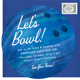 'Bowling Ball' Business Invitation