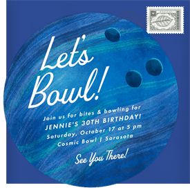 'Bowling Ball' Adult Birthday Invitation
