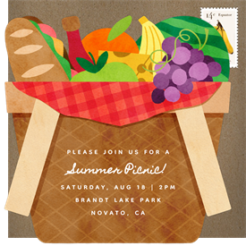 'Cheerful Basket' Summer Party Invitation