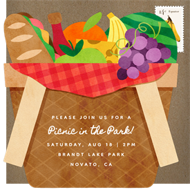 'Cheerful Basket' Entertaining Invitation
