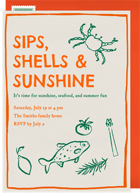 'Saltwater Sketch' Summer Party Invitation
