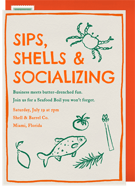 'Saltwater Sketch' Dinner Invitation
