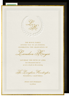 'Refined Laurel' Graduation Invitation