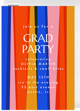 'Bright Stripes' Graduation Invitation