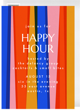 'Bright Stripes' Happy Hour Invitation