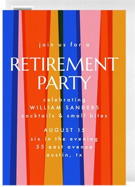 'Bright Stripes' Retirement Invitation