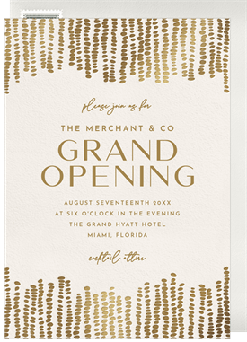 'Shimmering Cascade' Grand opening Invitation