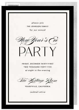 'Effortless Elegance' New Year's Party Invitation