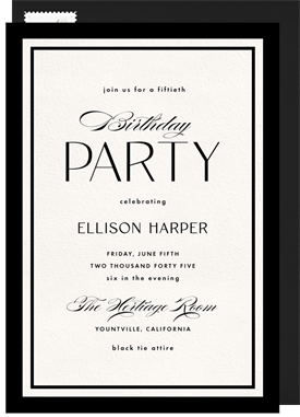 'Effortless Elegance' Adult Birthday Invitation