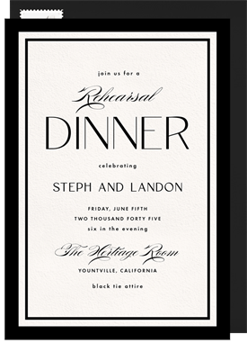 'Effortless Elegance' Rehearsal Dinner Invitation