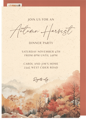 'Autumn Charm' Fall Party Invitation